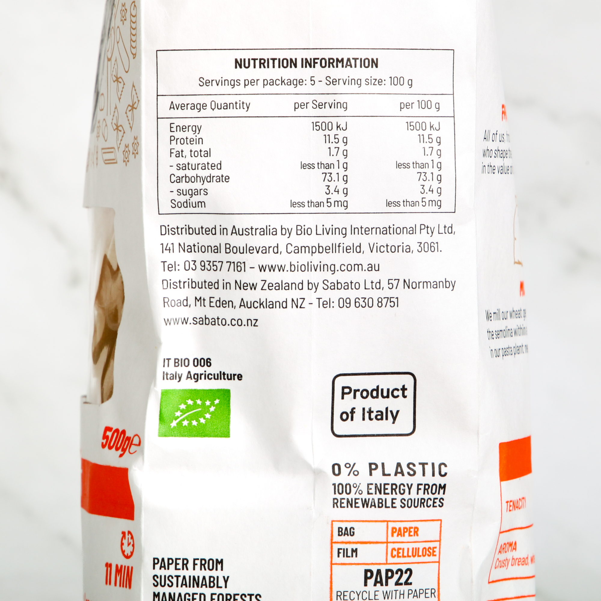 Organic Rigatoni, Durum Wheat Semolina - Girolomoni